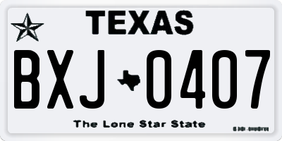 TX license plate BXJ0407