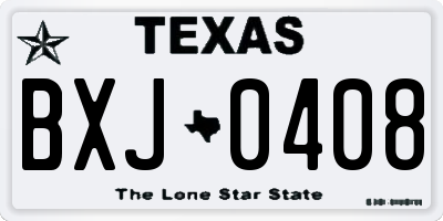 TX license plate BXJ0408