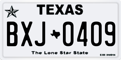 TX license plate BXJ0409