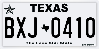 TX license plate BXJ0410