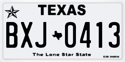 TX license plate BXJ0413