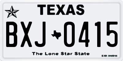 TX license plate BXJ0415