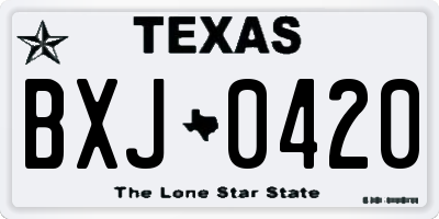 TX license plate BXJ0420