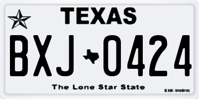 TX license plate BXJ0424