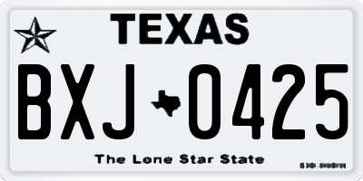 TX license plate BXJ0425