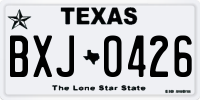 TX license plate BXJ0426