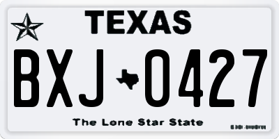 TX license plate BXJ0427