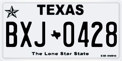 TX license plate BXJ0428