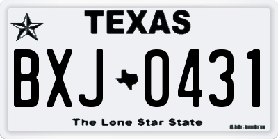 TX license plate BXJ0431