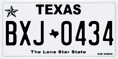 TX license plate BXJ0434