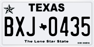 TX license plate BXJ0435