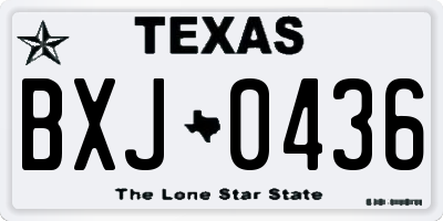 TX license plate BXJ0436
