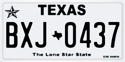 TX license plate BXJ0437
