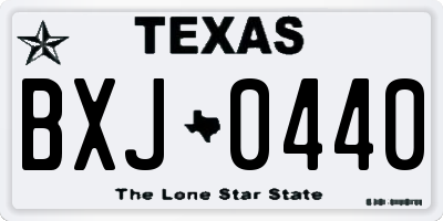 TX license plate BXJ0440
