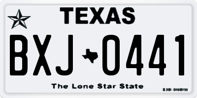 TX license plate BXJ0441