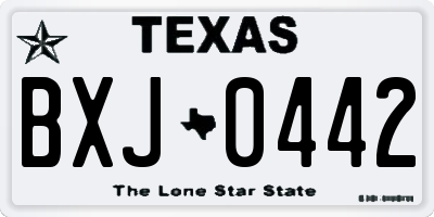 TX license plate BXJ0442
