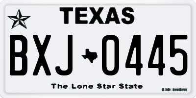 TX license plate BXJ0445