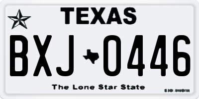 TX license plate BXJ0446