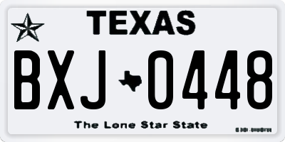 TX license plate BXJ0448