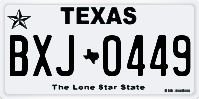 TX license plate BXJ0449