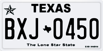 TX license plate BXJ0450