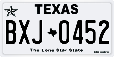 TX license plate BXJ0452