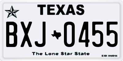 TX license plate BXJ0455