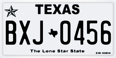 TX license plate BXJ0456
