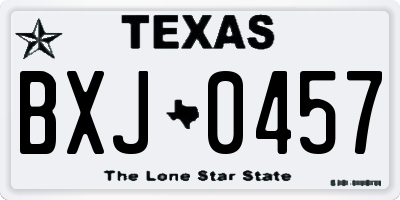 TX license plate BXJ0457