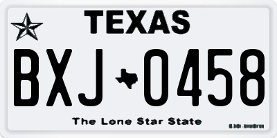 TX license plate BXJ0458