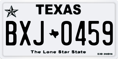 TX license plate BXJ0459