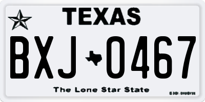 TX license plate BXJ0467