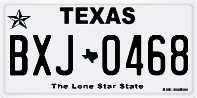 TX license plate BXJ0468