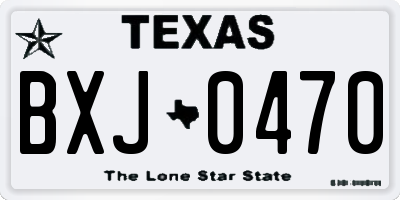 TX license plate BXJ0470