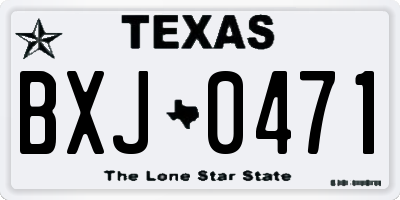 TX license plate BXJ0471