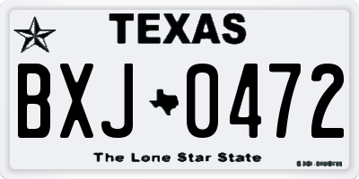 TX license plate BXJ0472