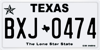 TX license plate BXJ0474
