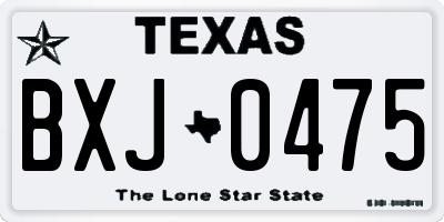 TX license plate BXJ0475