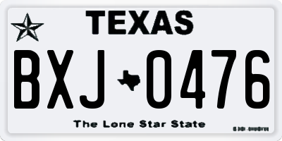 TX license plate BXJ0476