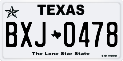 TX license plate BXJ0478