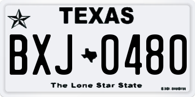 TX license plate BXJ0480