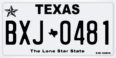 TX license plate BXJ0481