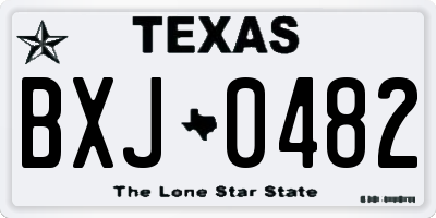 TX license plate BXJ0482