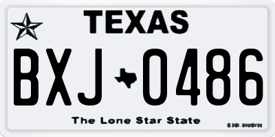 TX license plate BXJ0486
