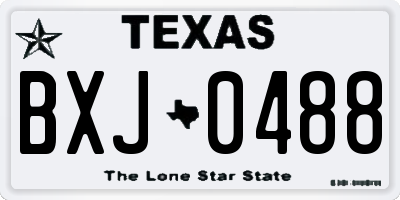 TX license plate BXJ0488