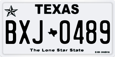 TX license plate BXJ0489