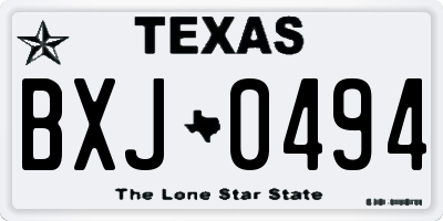 TX license plate BXJ0494