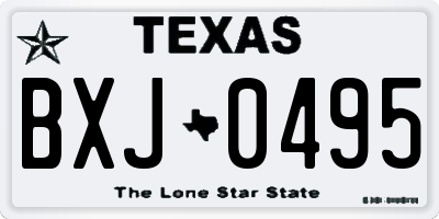 TX license plate BXJ0495