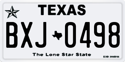 TX license plate BXJ0498