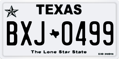 TX license plate BXJ0499